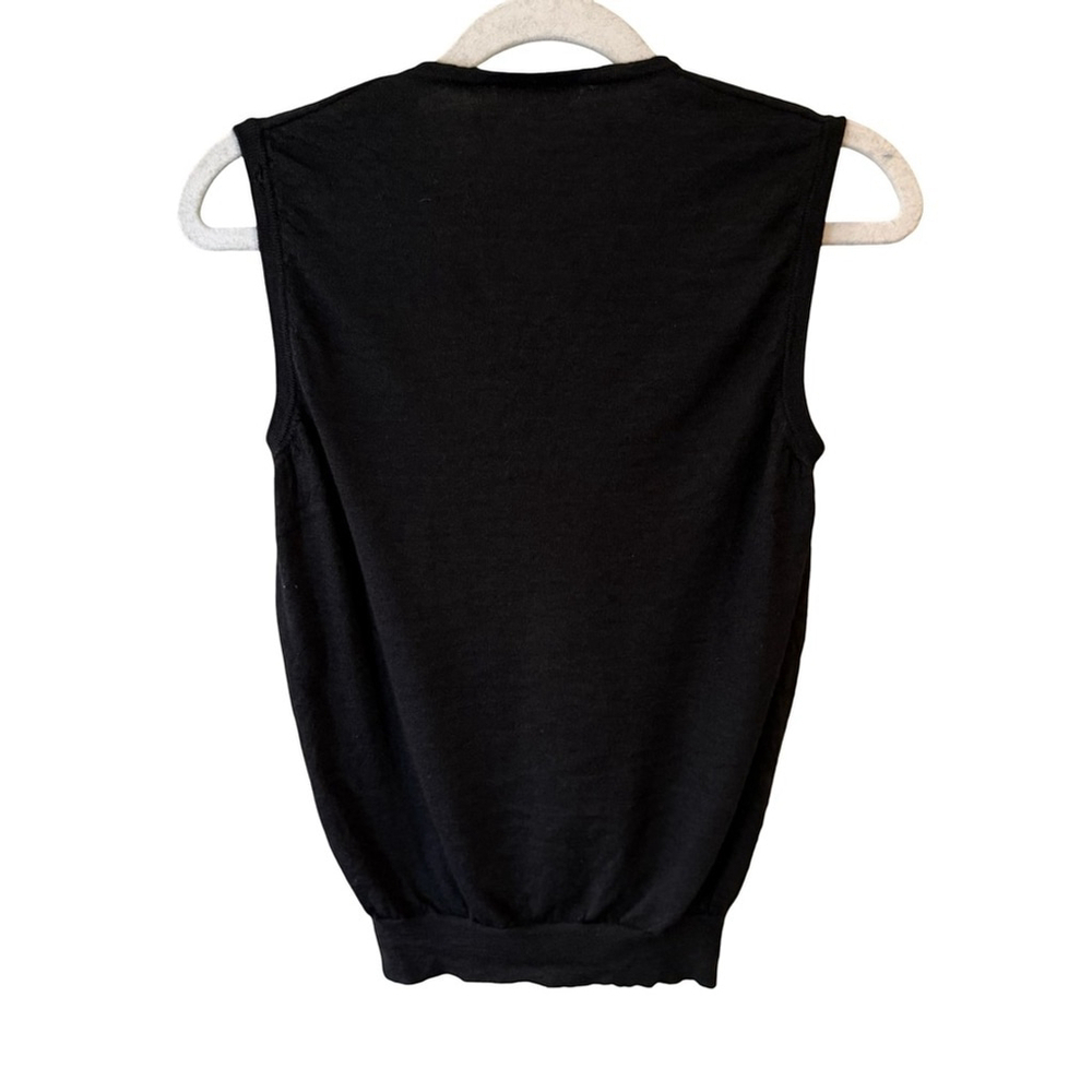 Etro Milano Black Sleeveless Cashmere Silk Blend Blouse Tank Top Size 44 8-10 - Picture 3 of 12